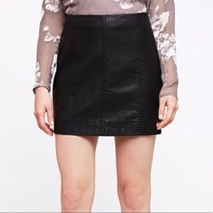 Free People Vegan Leather Mini Skirt